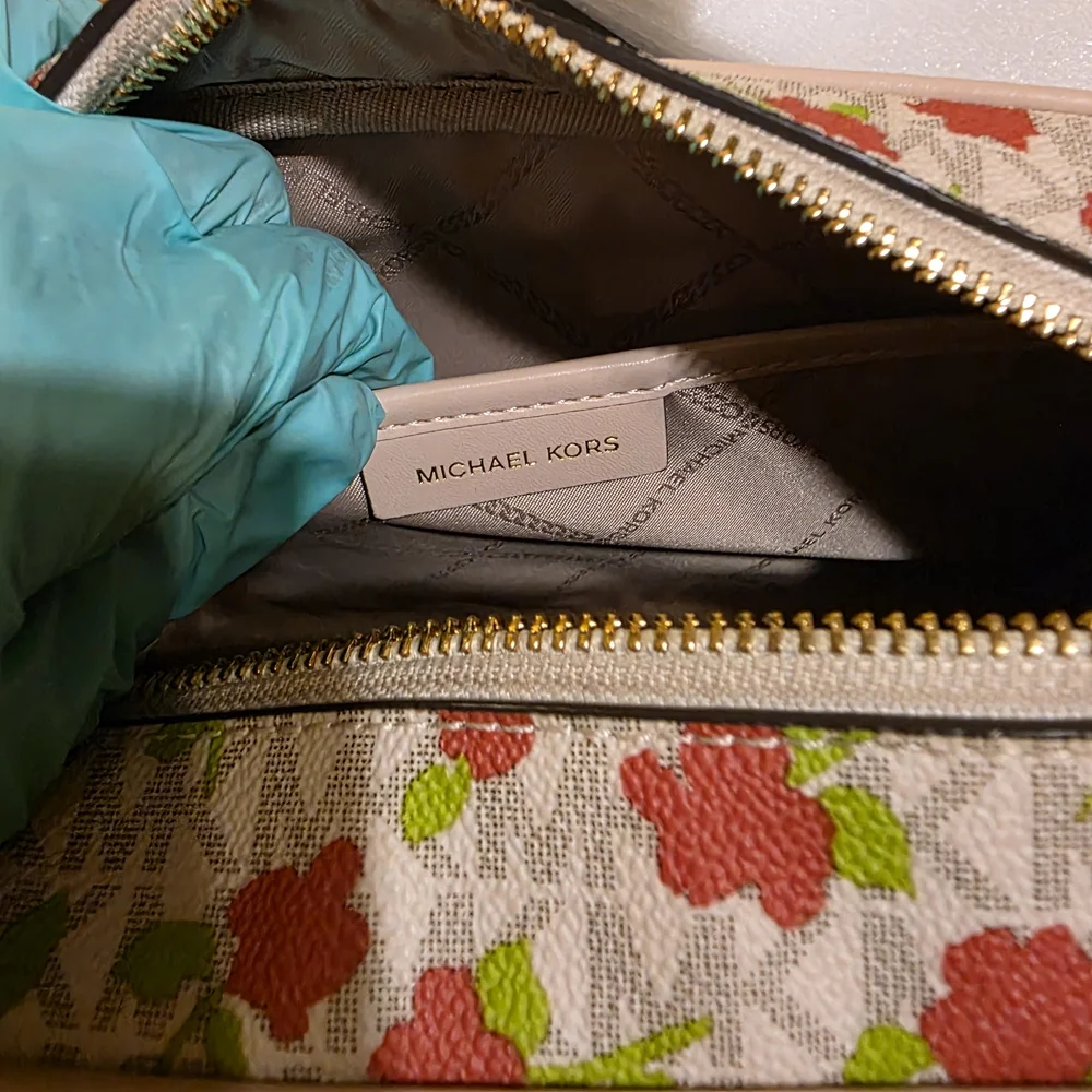 Michael Kors Red and Cream Floral Cosmetic Bag - Picture 4 of 4